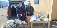 VA/Wilkes-Barre Center for Development and Civic Engagement Specialists: Lisa Urban & Louis Smith with donated items