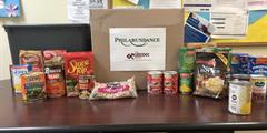 Non-perishable food donated by Kintock Erie to Philabundance