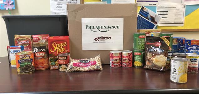 Non-perishable food donated by Kintock Erie to Philabundance