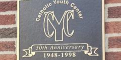 A plaque for the Catholic Youth Center of Scranton