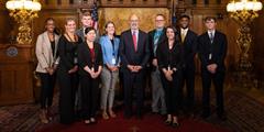 The DOC interns stand with Gov. Tom Wolf