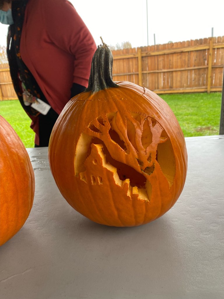 A carved pumpkin