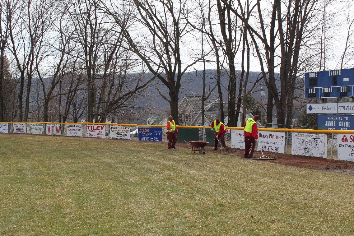 SCI Frackville's CWP cleans up a little league field