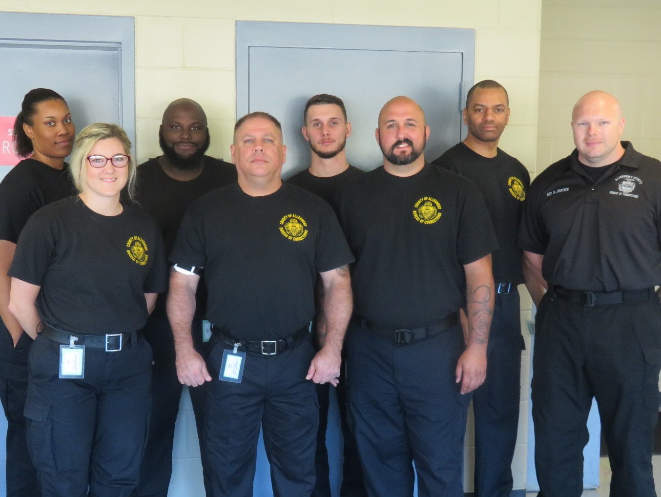 County jail cadets pose while touring SCI Greene