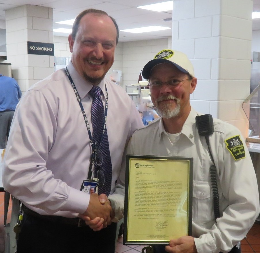 Superintendent Robert Gilmore and Food Service Manager Todd Funk