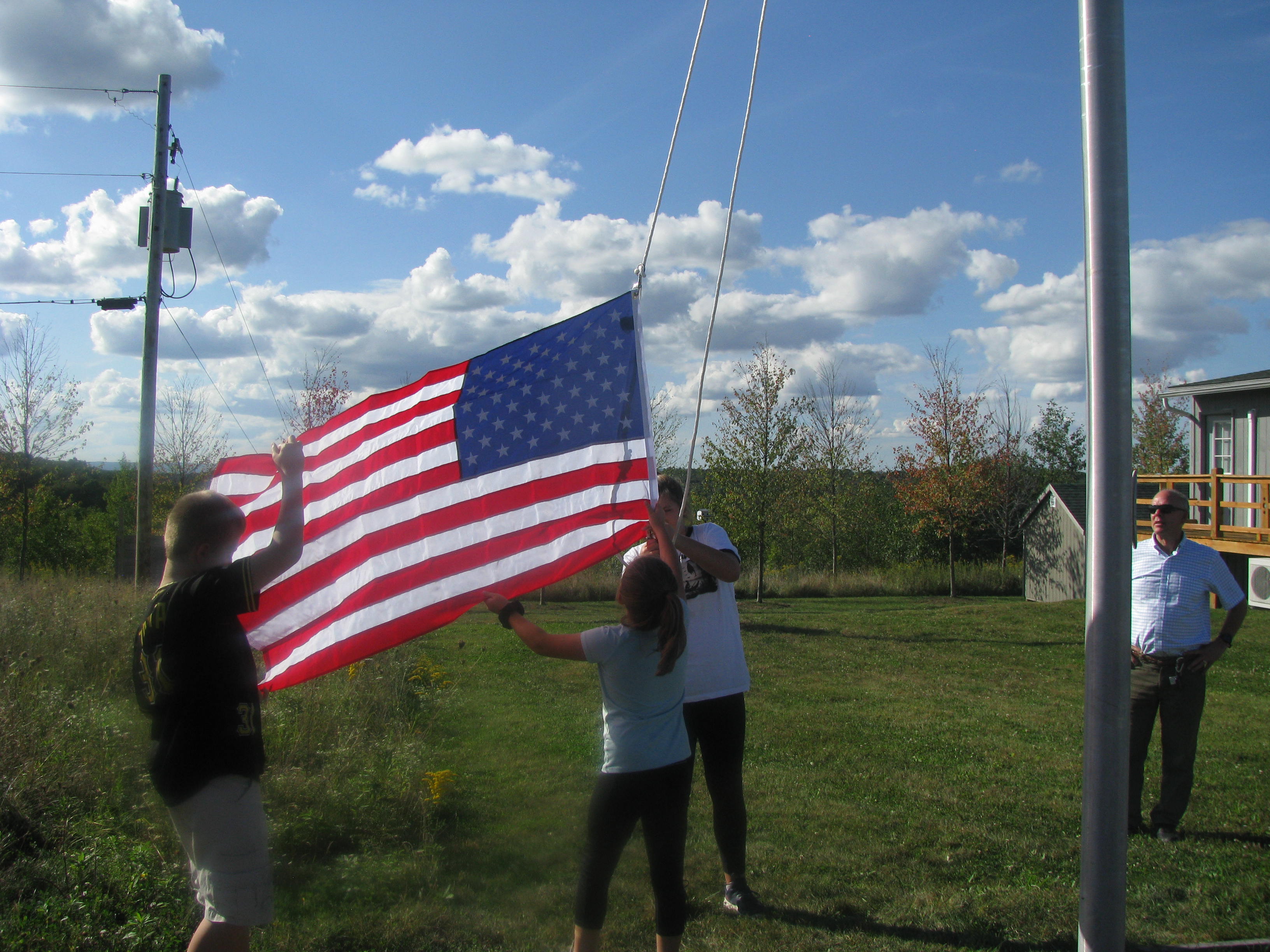 SCI Laurel Highlands staff fly flags at Flight 93 Memorial