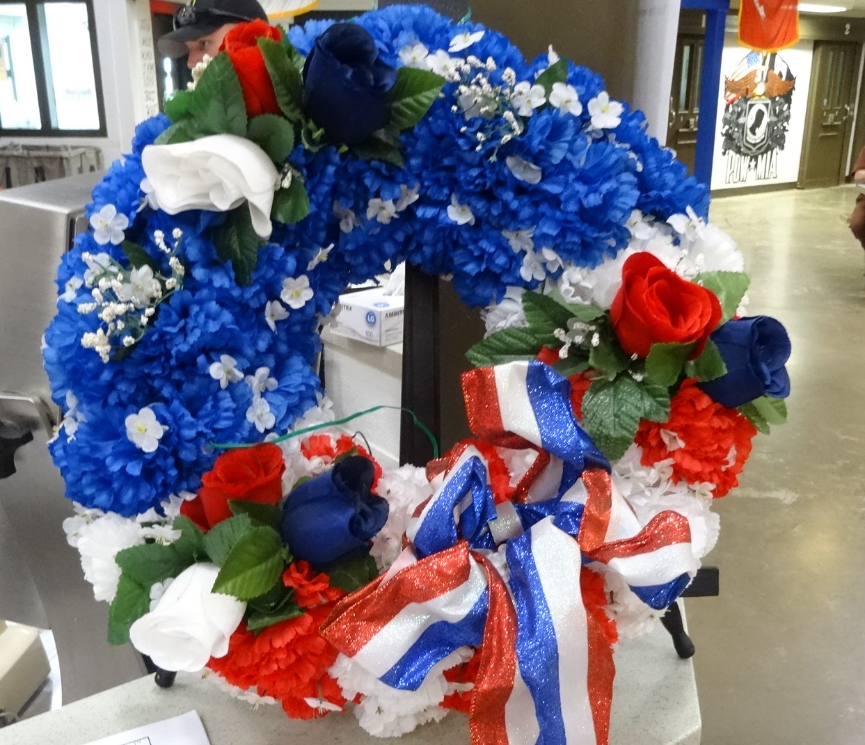 A patriotic wreath