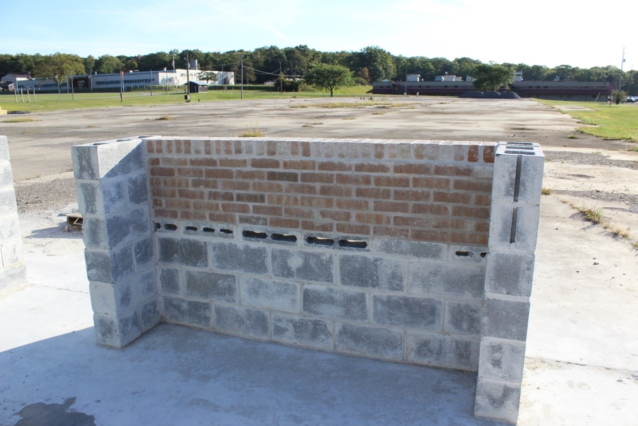 A completed masonry wall