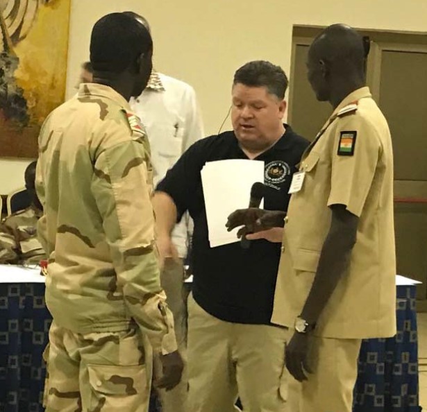 Major Gary Rydbom trains corrections officials in Niger