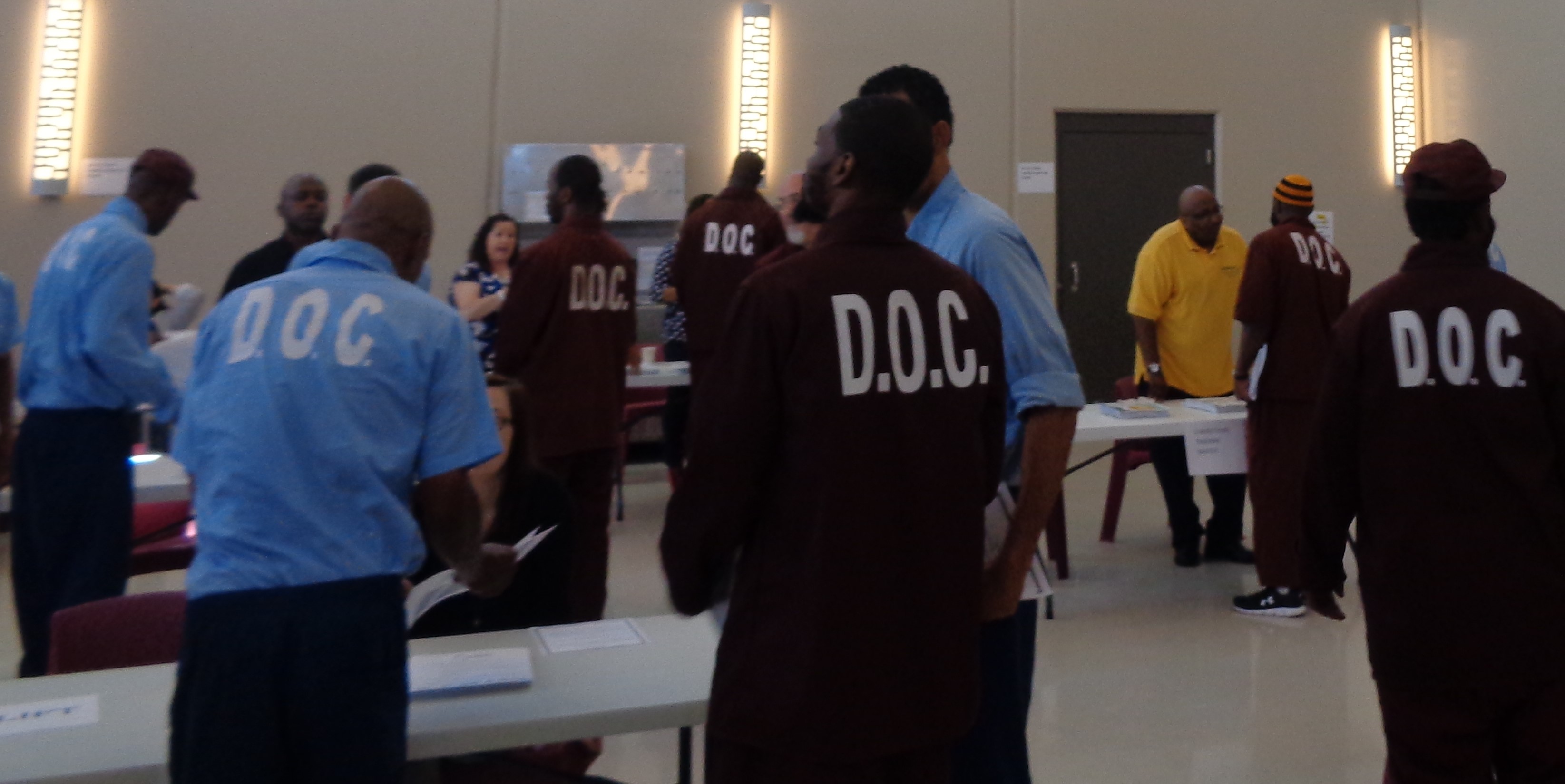 Inmates attend a reentry job fair