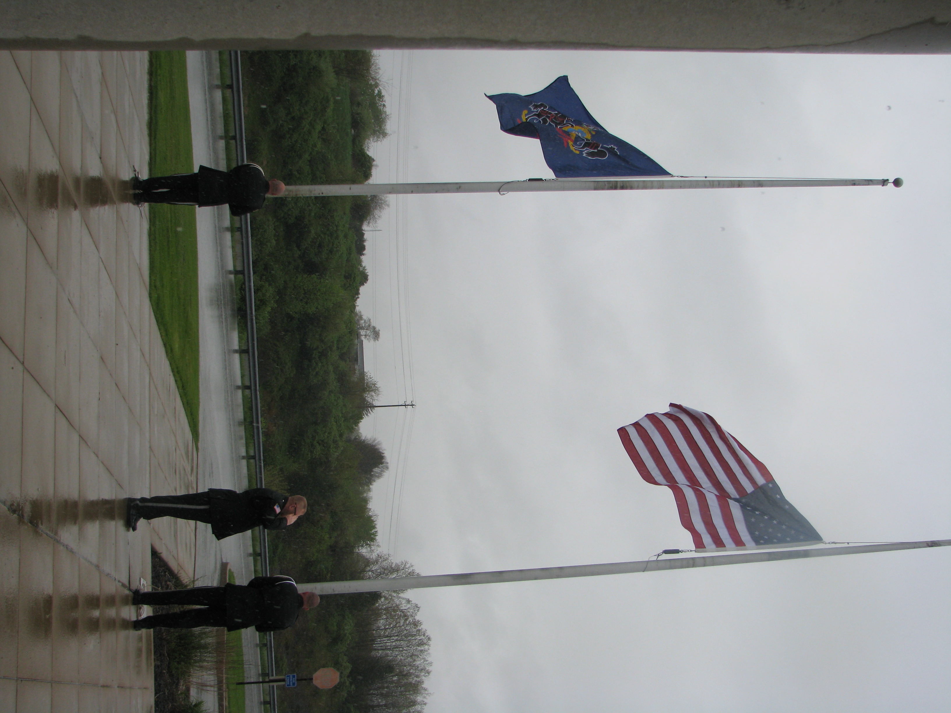 The Honor Guard lowers the colors