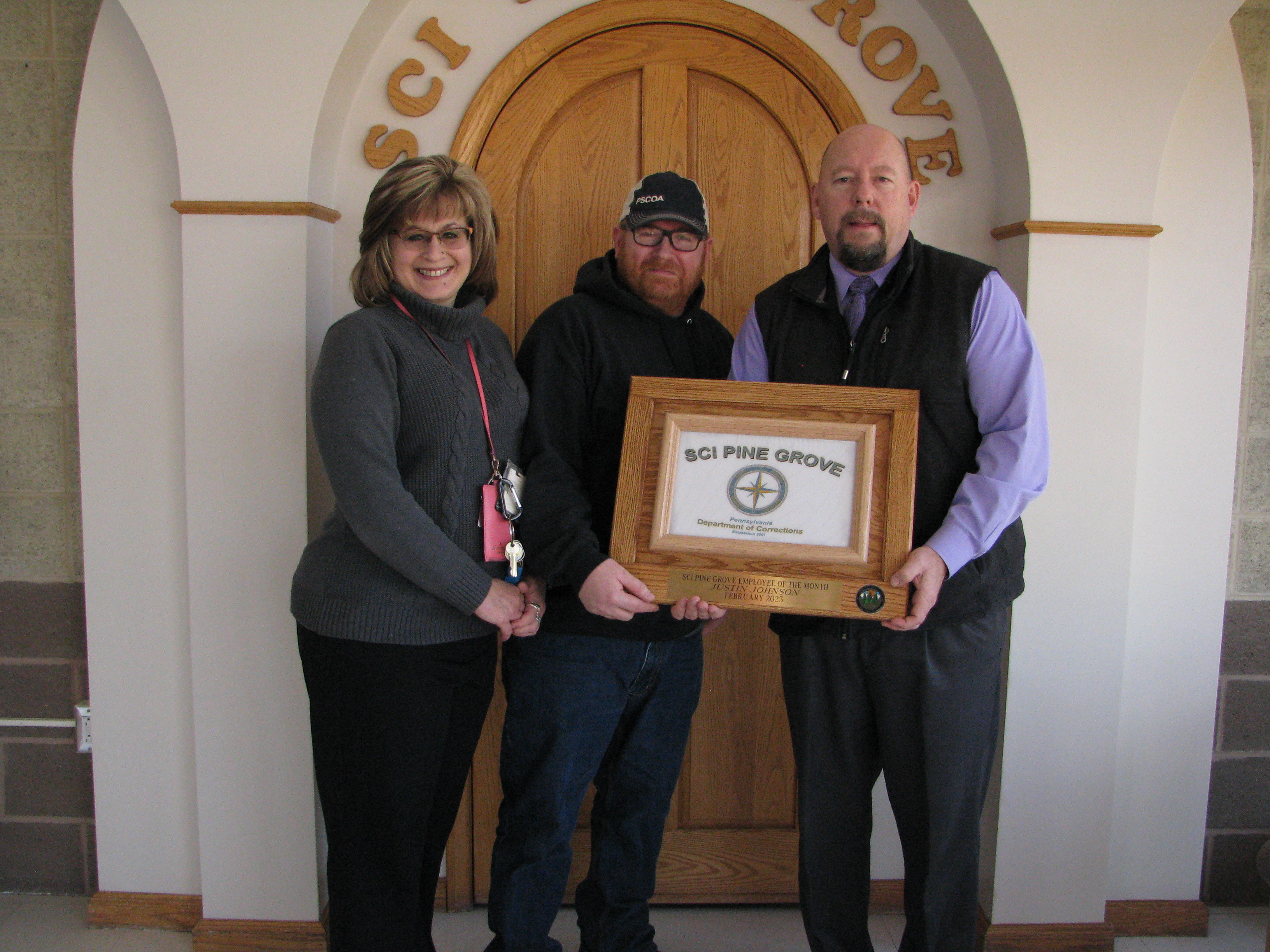 From left: Tracy Thomas, Business Manager, Stock Clerk Justin Johnson, and Supt. Lee Estock.