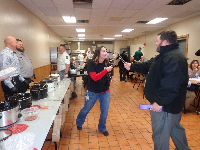 Smithfield employees compete in a wing contest