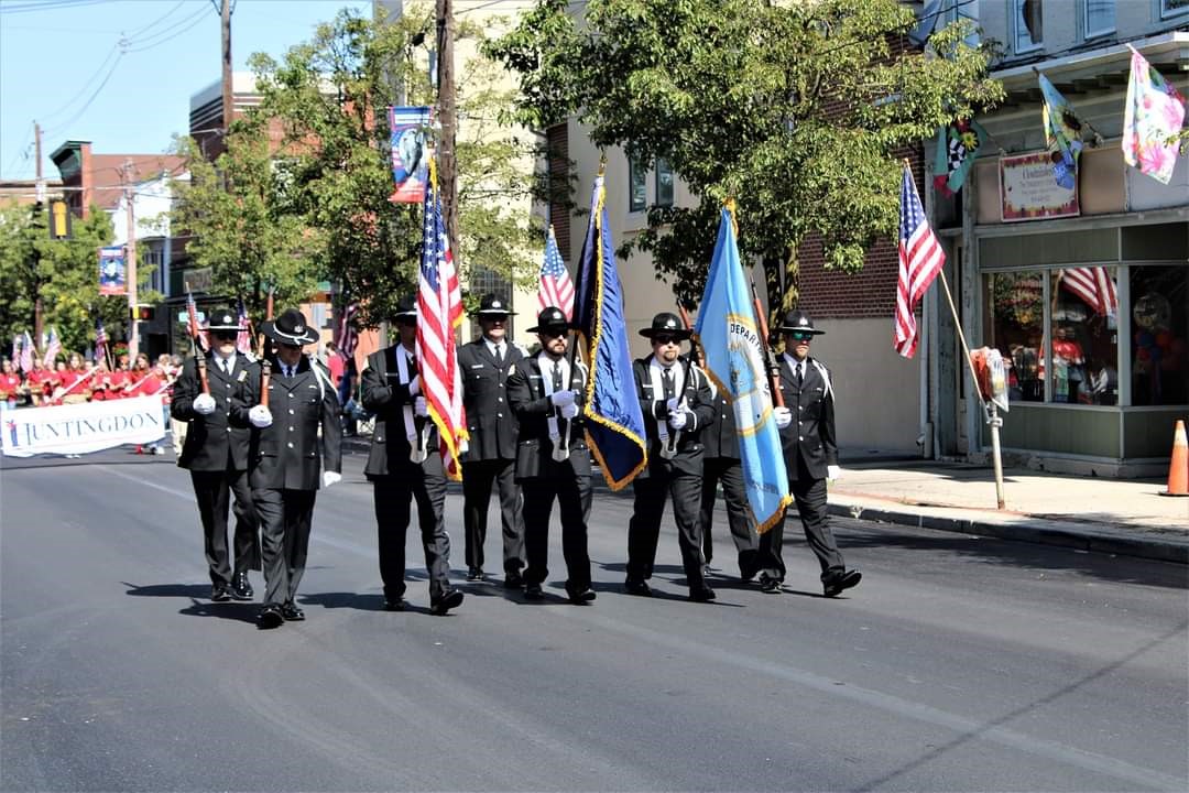 Smithfield's honor Guard marching in a parade