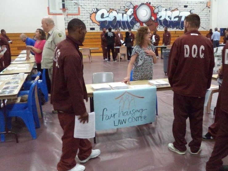 Inmates attend a reentry fair