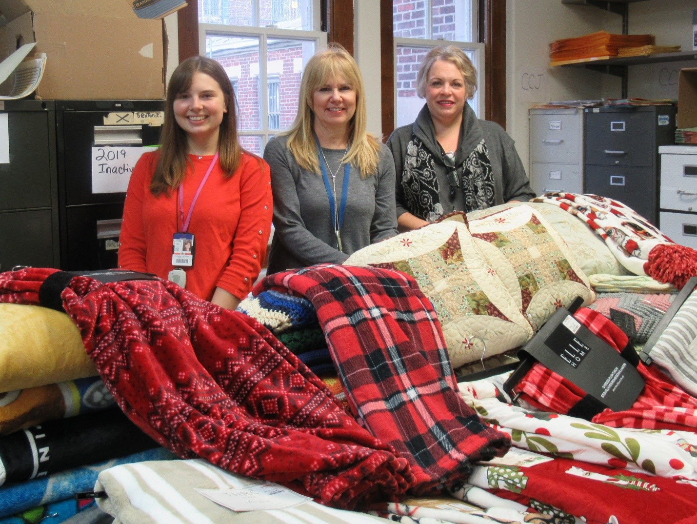 SCI Waymart employees with blanket donations