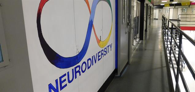 A mural that says "Neurodiversity" in the SCI Albion NRTU.
