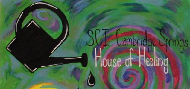 A mural that says SCI Cambridge Springs House of Healing