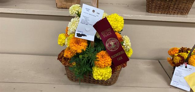 A flower arrangement made by horticulture students at SCI Dallas for the Bloomsburg Fair.