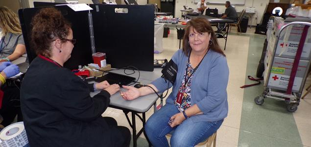 SCI Fayette employee donates blood.