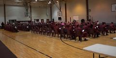 Inmates attend a graduation ceremony at SCI Frackville