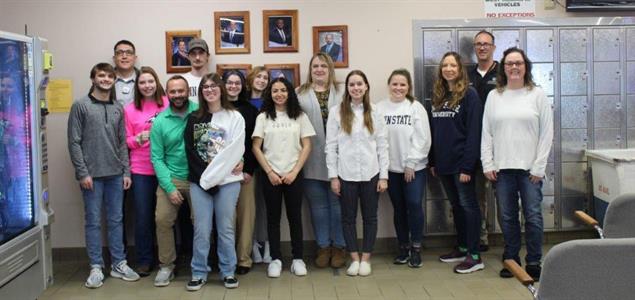 A group of Penn State students and professors along with DOC Recruitment and Retention Lt. Bill Reed and CCPM Pete Damiter