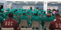 Incarcerated individuals at SCI Greene attend their graduation ceremony.