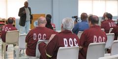 Reentrant Irvin Moore speaks to SCI Greene inmates