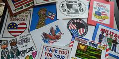 Handmade thank-you cards created by SCI Muncy's incarcerated veterans in honor of 143 Day in PA