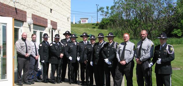 SCI Pine Grove's Honor Guard stands at the Indiana County Peace Officer's Memorial Service