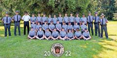 A group photo of Somerset County Camp Cadets with their instructors