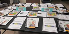 A table full of resources about the SCI Waymart Reentry Services Office