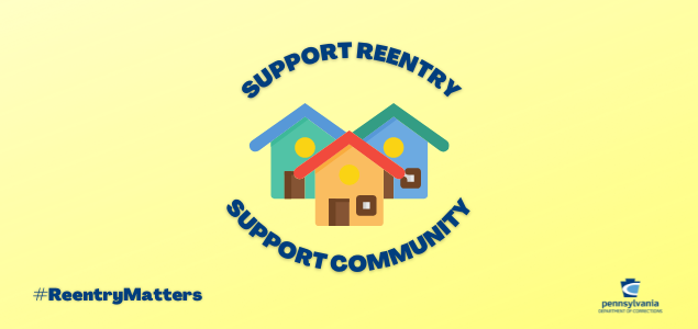 An image that says "Support Reentry Support Community"