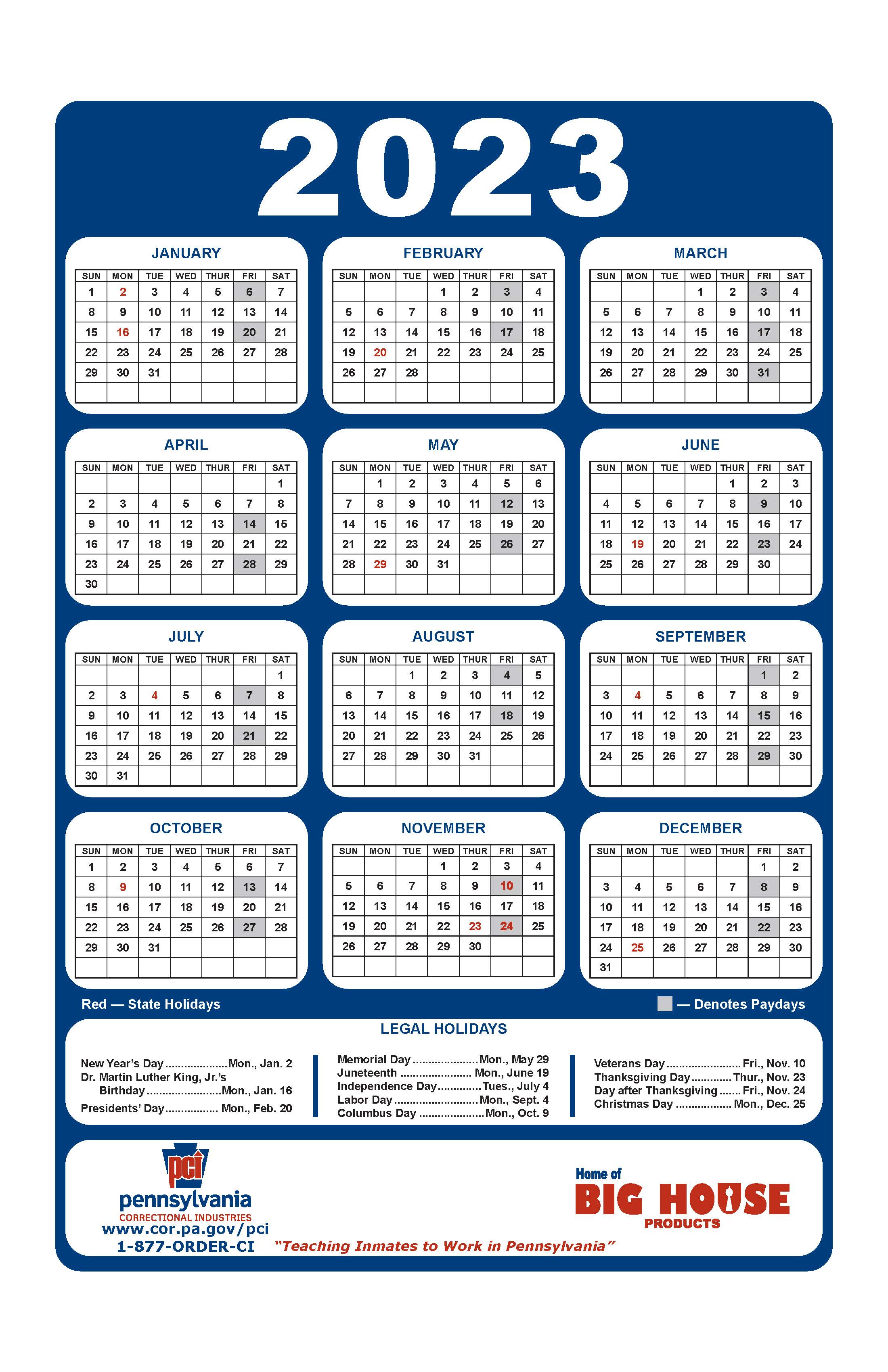 Pa Employee Calendar 2024 Afton Shauna