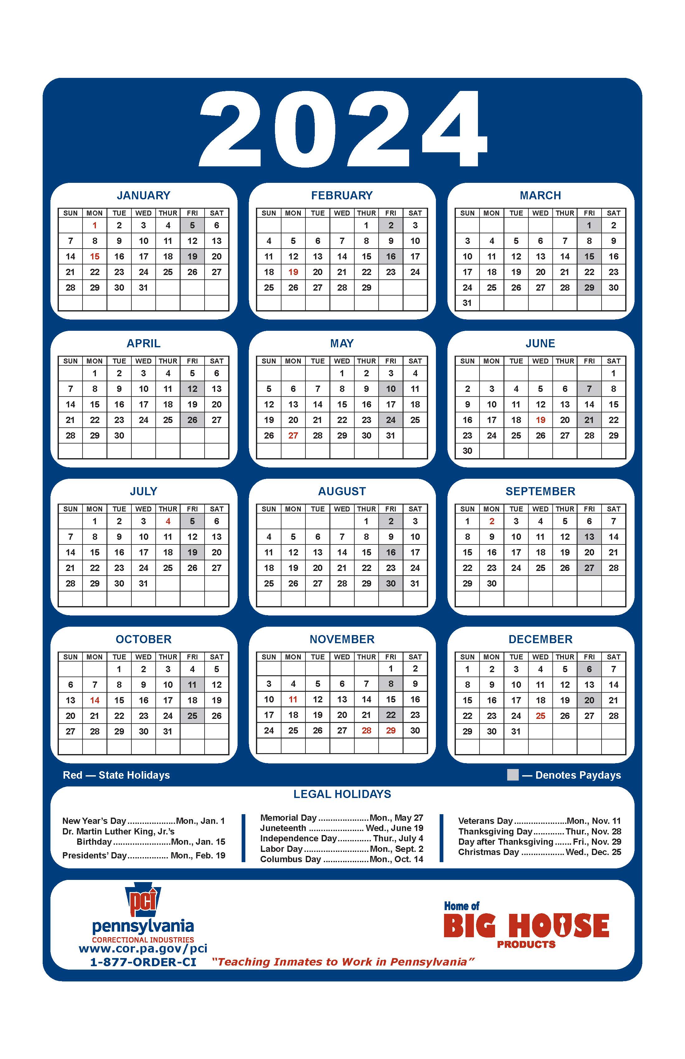 The 2024 PCI Calendar