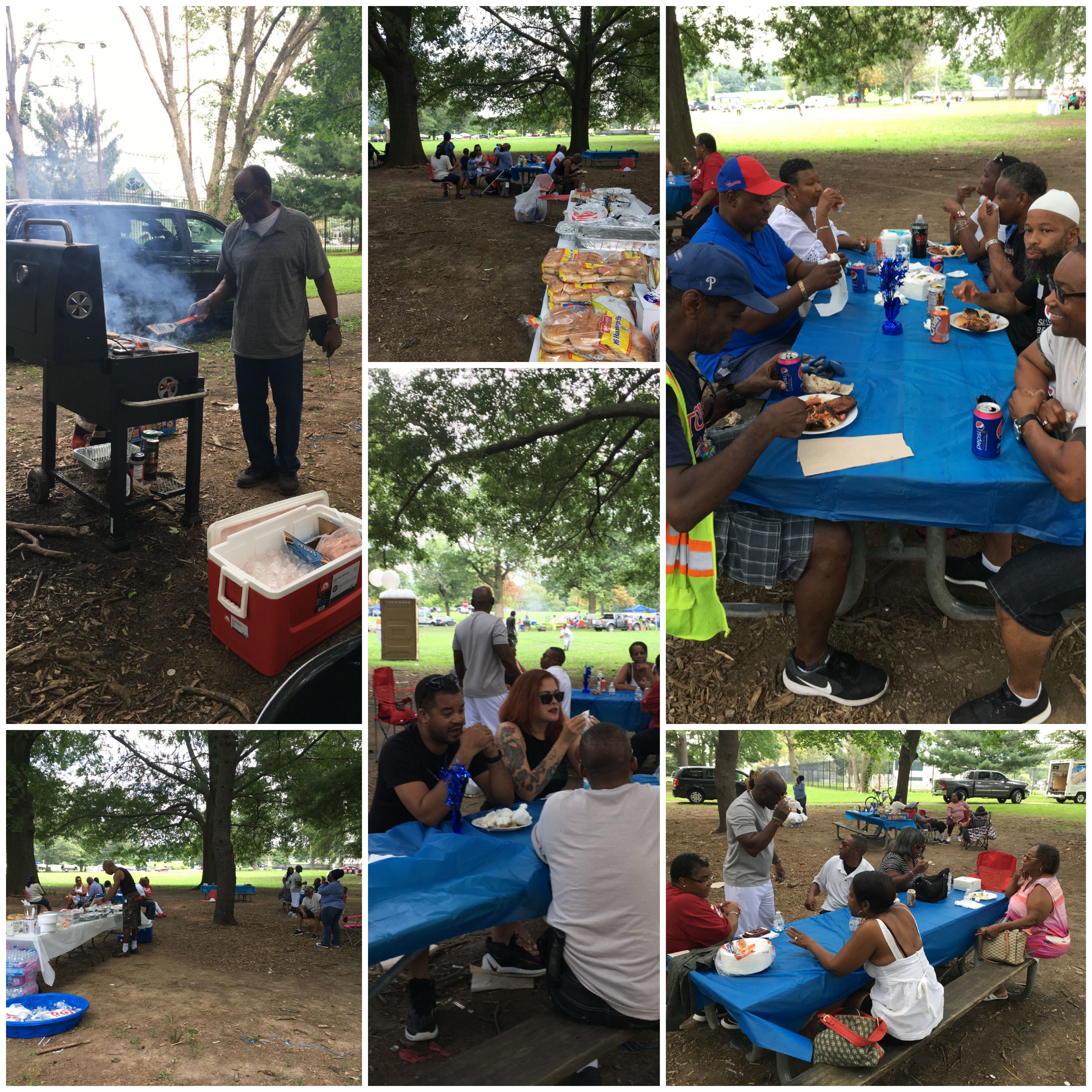 A collage of photos from a recent picnic