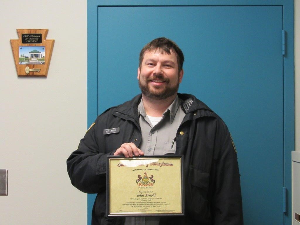 Sgt. J. Arnold honored as Employee of the Quarter