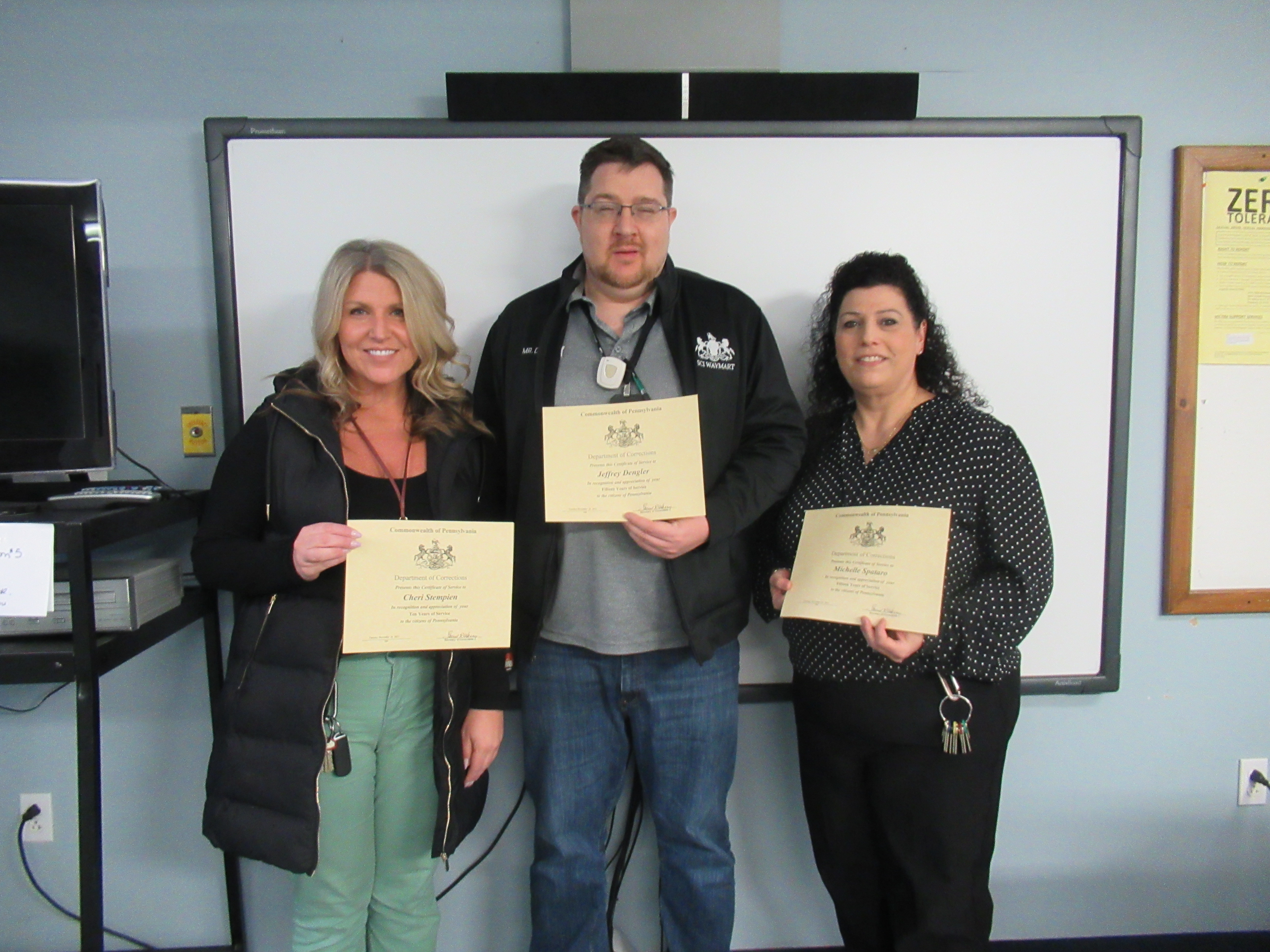 Psychology Service Specialist Cheri Stempien, Drug and Alcohol Treatment Specialist Jeffrey Dengler, and Counselor Michelle Spat