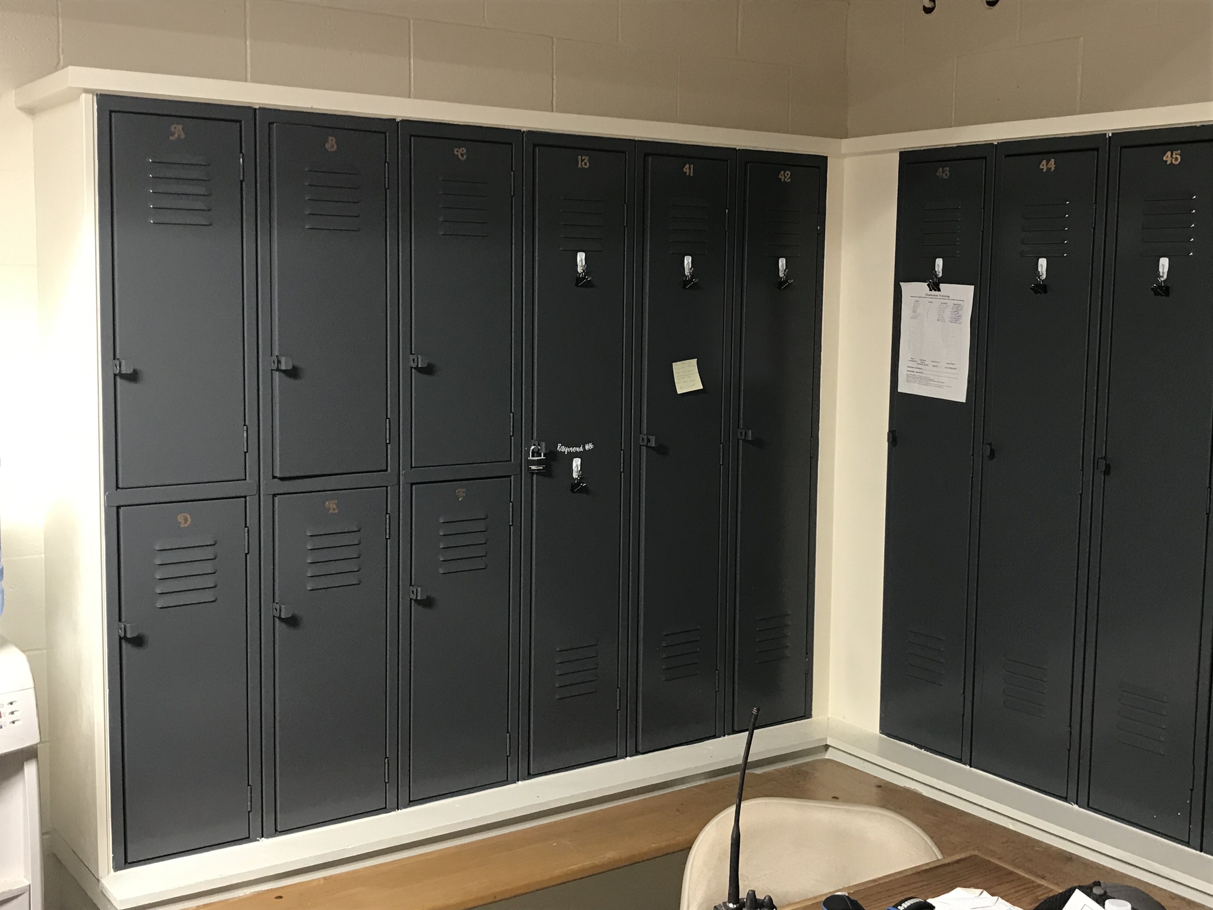 A row of lockers